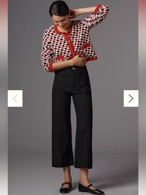 The Colette Crop Wide-Leg Pants by Maeve - Black, Size 29